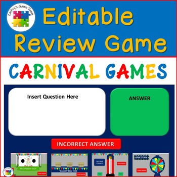 Preview of Editable PowerPoint Review Game Template: Carnival Games