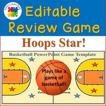 Preview of Hoops Star! Review Game - Editable Template for PowerPoint