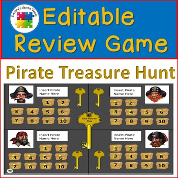 Preview of Pirate Treasure Hunt Review Game - Editable Template for PowerPoint