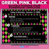 Editable PowerPoint Templates | Green Pink Black