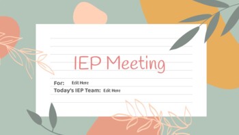 Preview of Editable PowerPoint for Sharing Results (IEP Meetings)