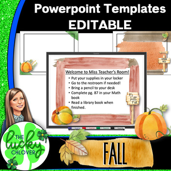 Preview of Editable Powerpoint Templates | Fall Theme | Autumn Theme | Google Slides