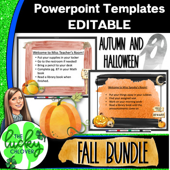 Preview of Editable Powerpoint Templates | Fall Themed Bundle | Powerpoint Backgrounds