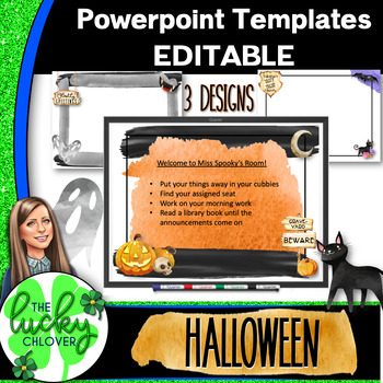Preview of Editable Powerpoint Backgrounds | Halloween Theme | PPT