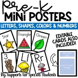 Editable Pre-K Mini Posters - Letters, Colors, Shapes and Numbers