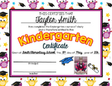 Editable Pre-K and Kindergarten Promotion/Graduation Certificates