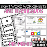 Editable Pre-Primer Sight Word Morning Work Worksheets and