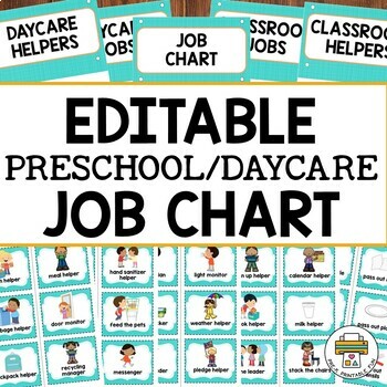 Editable Preschool/Daycare Job Chart by Pre-K Printable Fun | TpT