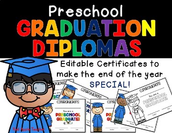 Preview of Editable Preschool Diploma