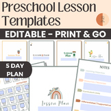 Editable Preschool Lesson Plan Template