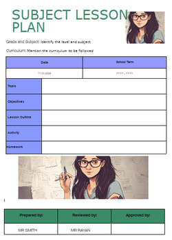 Preview of Editable Preschool Lesson Plan Template (Google Docs)