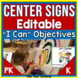 Editable PreK & Kindergarten Center Labels | I Can Stateme