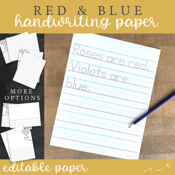 Preview of Handwriting Paper : Editable Primary Paper