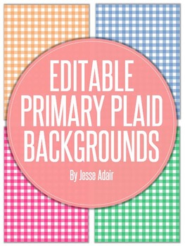 Preview of Editable Primary Plaid Backgrounds