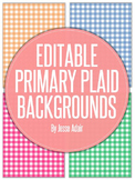 Editable Primary Plaid Backgrounds