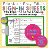 Morning Work Name Writing Practice Sign In Sheets - Spring Theme