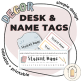 Editable/Printable Desk & Name Tags: Cute and Simple Design!