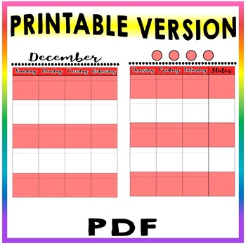 Editable Printable Monthly Calendar Sunday To Saturday RED