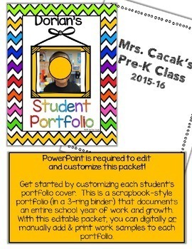 Student Portfolio Editable & Printable {PowerPoint} Preschool Pre-K Head  Start