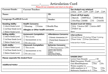 Preview of Editable/Printable placement Card, Matriculation, End of Year Student Placement