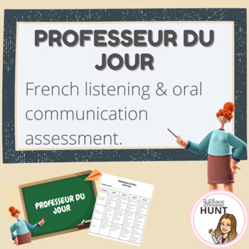 Preview of Editable Professeur du jour PPT & Rubric