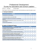 Professional Development Survey for Educators &School Lead