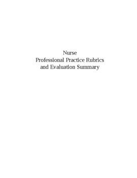 Preview of Nurse: Professional Practice Rubrics & Evaluation Summary (editable &fillable)