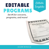 Editable Music Programs {Templates for programs, concerts,