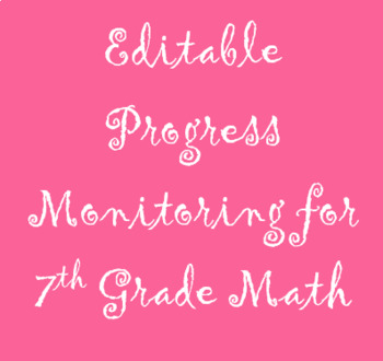 Preview of Editable Progress Monitoring for 7th Grade Math