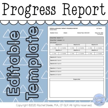 Preview of Editable Progress Report Template
