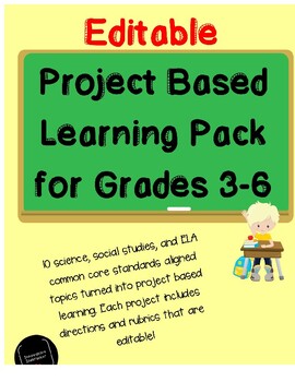 Preview of Editable Project Based Learning Pack
