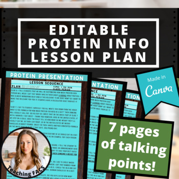 Preview of Editable Protein Presentation Information Lesson Plan [FACS, FCS]