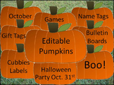 Editable Pumpkin Fall Labels for your Classroom and Home