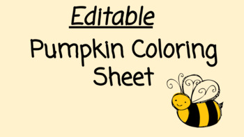 Preview of Editable Pumpkin Worksheet