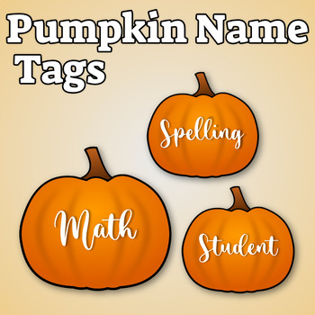 Preview of Editable Pumpkin Name Tags