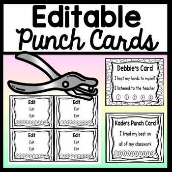 Editable Punch Card Template (Teacher-Made) - Twinkl