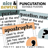Editable Punctuation Posters for Language Arts - Reading -