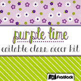 Editable Purple Lime Class Decor Kit