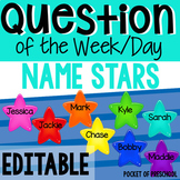 Editable Question of the Day/Week Stars FREEBIE