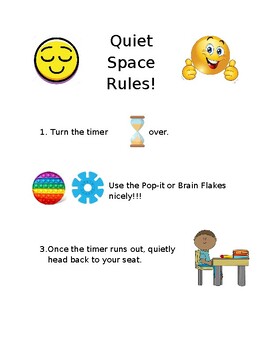 Preview of Editable Quiet Zone/Regulation Station Rules and Expectations Sheet