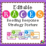 RACES Reading Response Strategy Posters | Editable