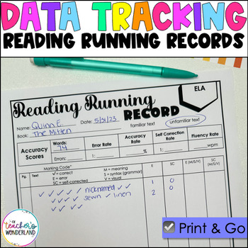 Preview of Reading Running Record Tracker - RRR Tracker - Data Tracking - Reading Data