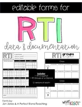 Preview of Editable RTI Documentation Forms