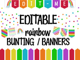 Editable Rainbow Bunting / Banners