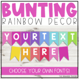 Editable Rainbow Bunting Bulletin Board Letters - Bright R