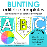 Editable Rainbow Bunting & Banner Templates - Spotty Rainb
