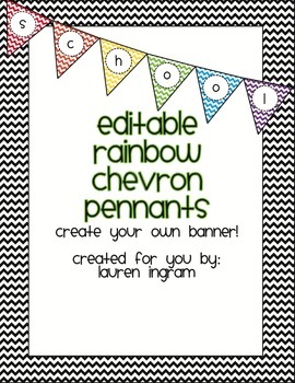 Preview of Editable Rainbow Chevron Pennant Banner