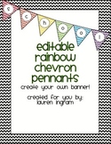 Editable Rainbow Chevron Pennant Banner