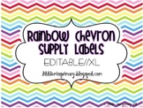 Editable Rainbow Chevron Supply Labels // XL
