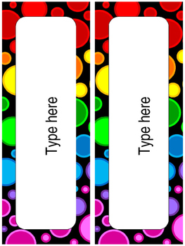 editable rainbow dot name plates and name tags by oh miss jill tpt
